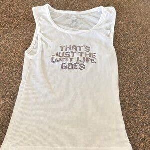 GRACIE ABRAMS WHITE THAT’S JUST THE WAY LIFE GOES TANK TOP-S